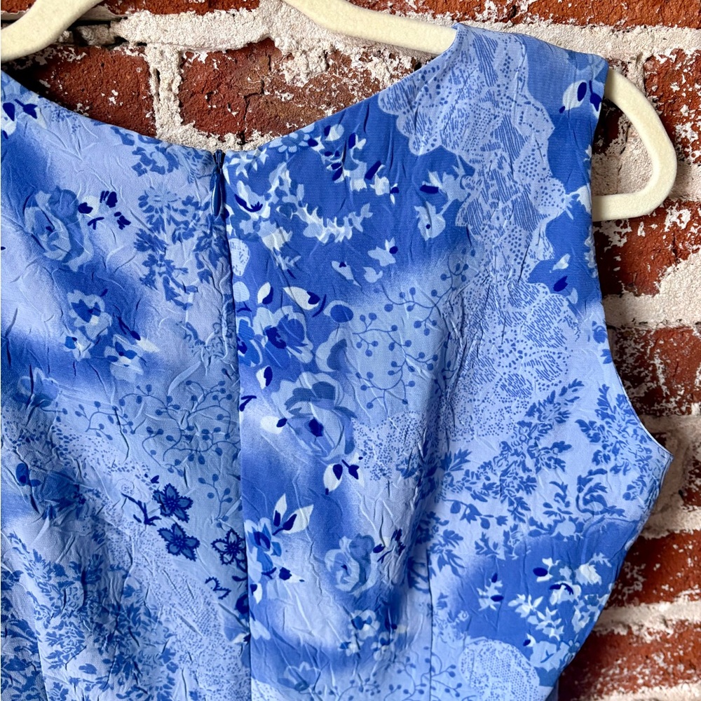 Y2K Dressbarn Blue Floral Midi Dress - Picture 10 of 10